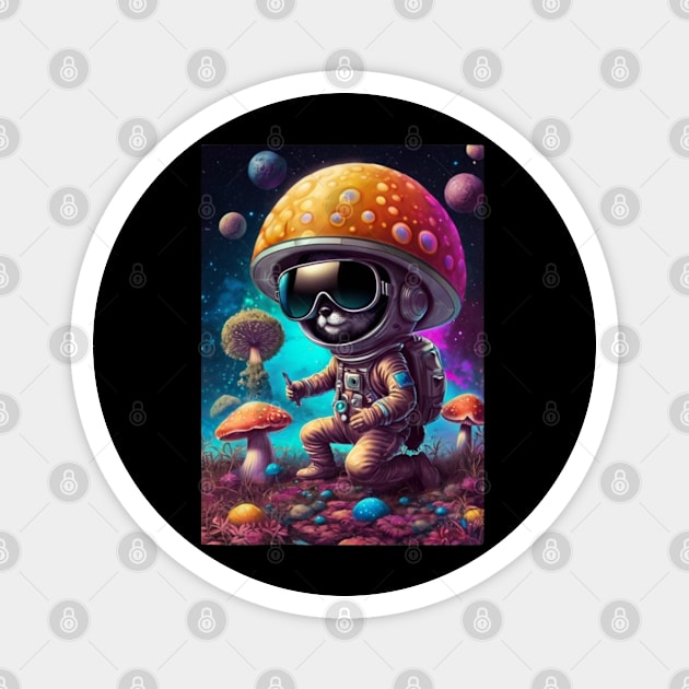 Techno Space Dj - Catsondrugs.com - lsd, acid, drugs, trippy, trip, psychedelic, hippie, drug, funny, science, rave, party, tumblr, weed, mushrooms Magnet by catsondrugs.com